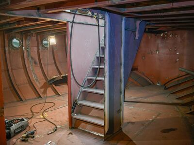 Segelschulschiff GREIF neuer Niedergang achtern