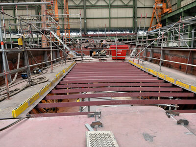 Segelschulschiff GREIF Werft Hauptdeck wird verschlossen